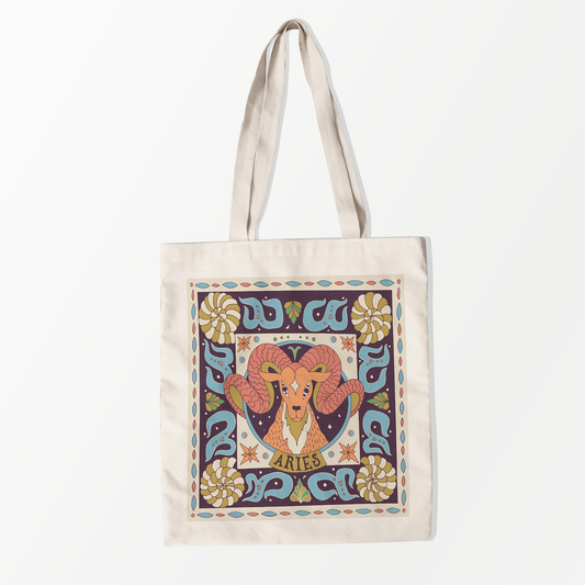 Aries Horoscope Tote Bag