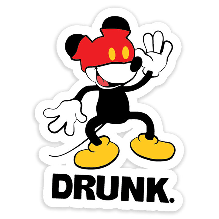 mickey drunk Sticker