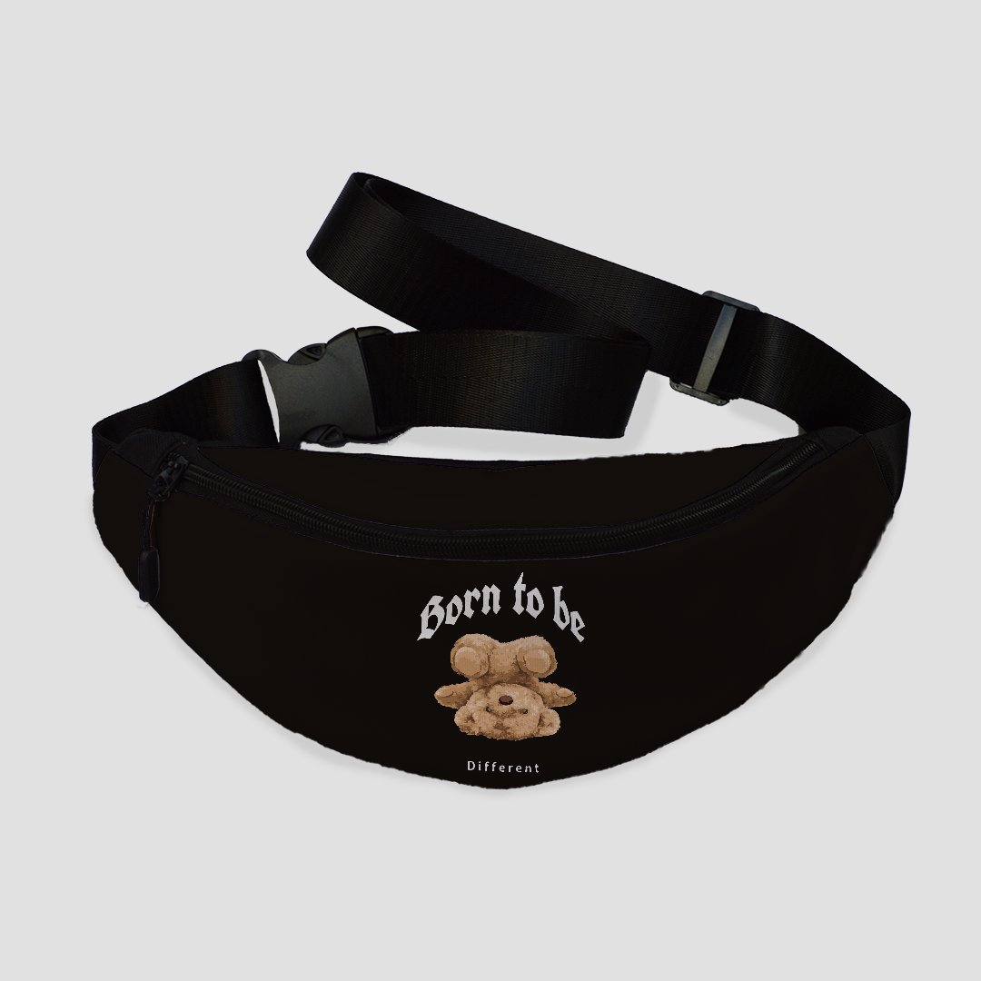 Black Born to be difference bear Fanny Pack