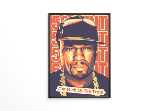 50 cent get rich Poster