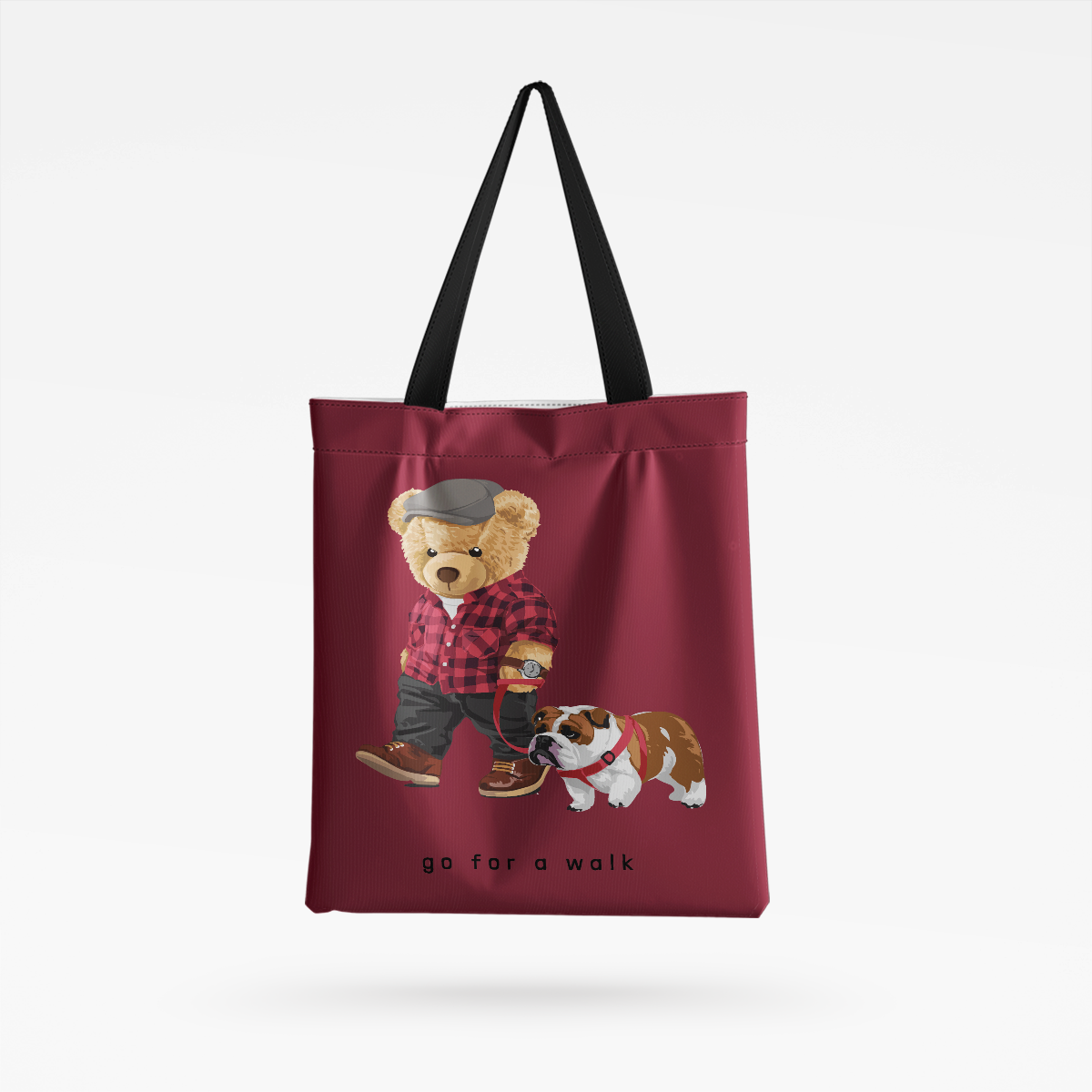 Go For Walk Bear All-Over Print Tote Bag