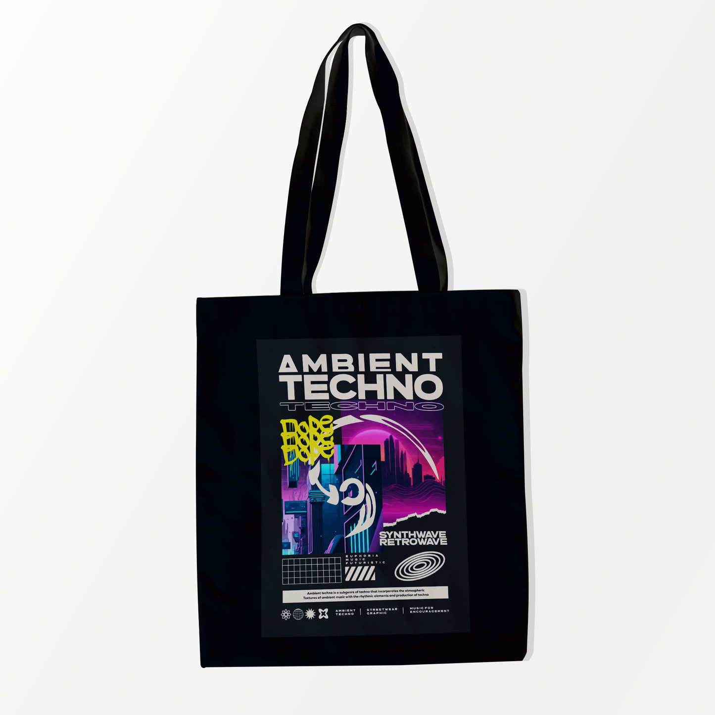 Ambient Techno Tote Bag Black