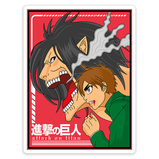 Eren Yeager Titan Attack on Titan red Sticker