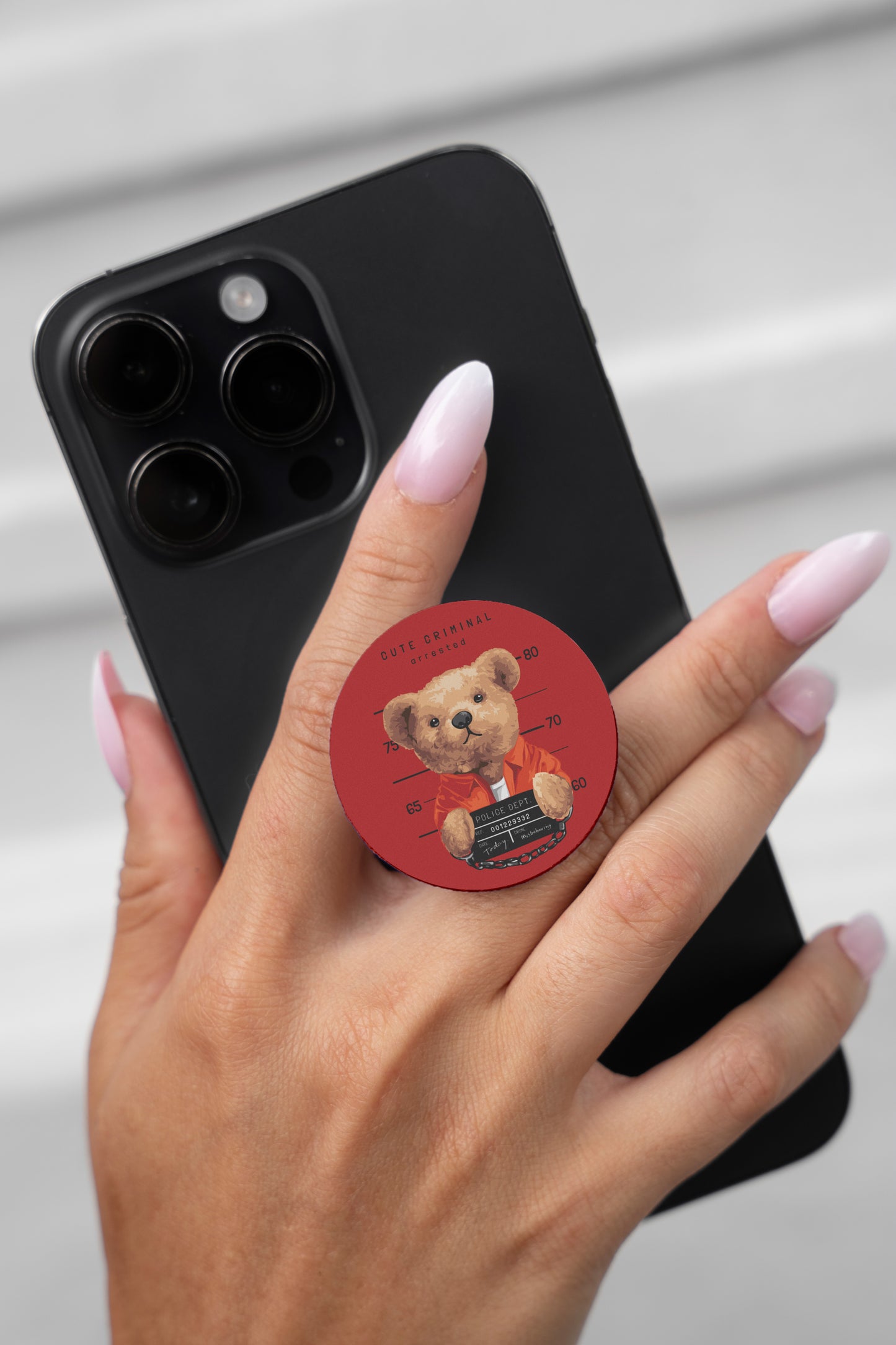 Arrested Bear Pop Socket