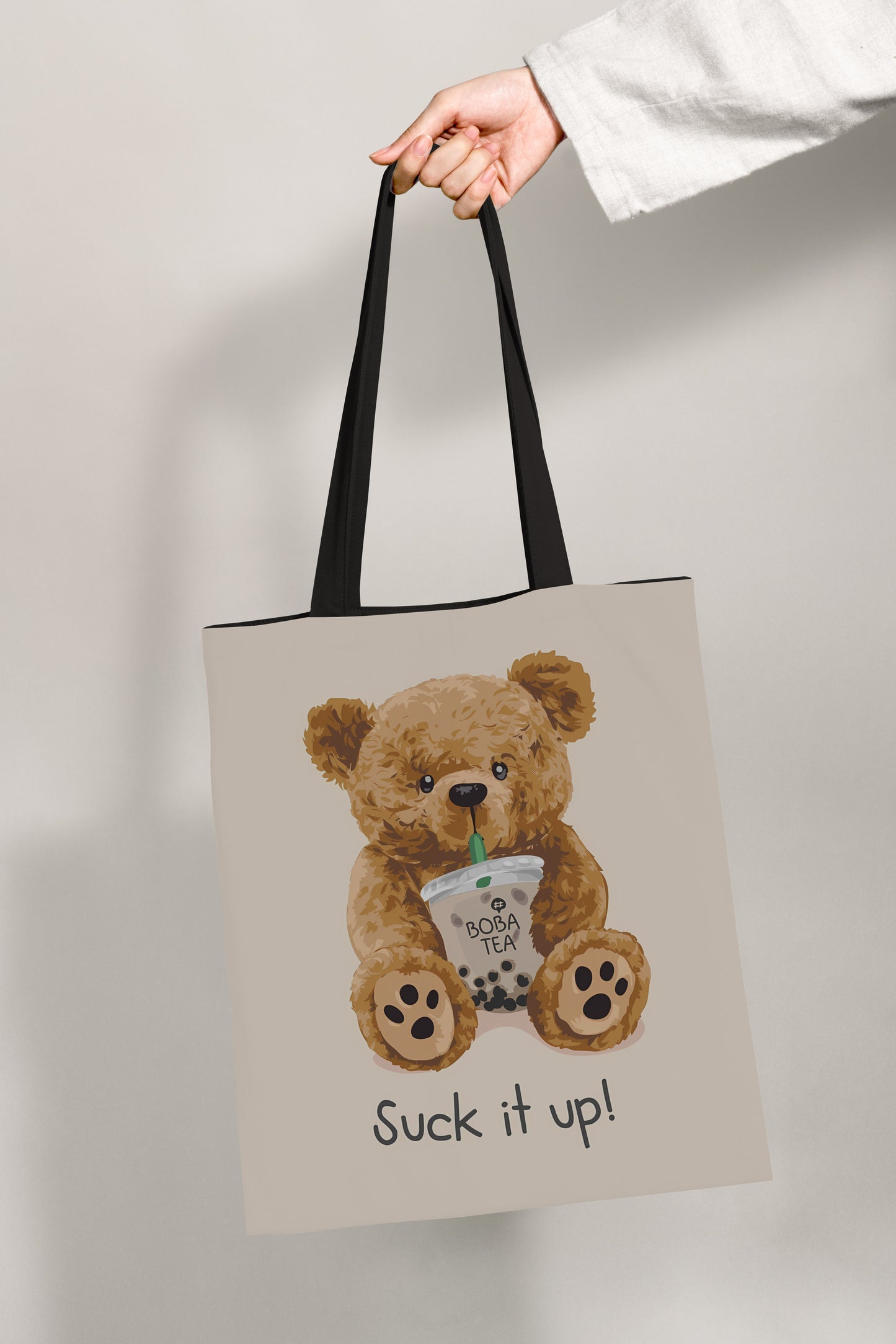 Suck it up Boba Bear All-Over Print Tote Bag