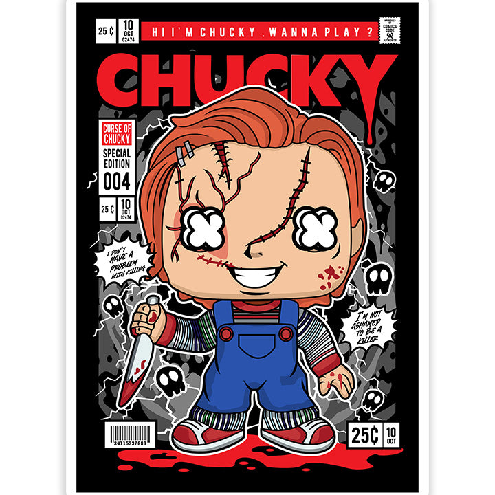 Chucky pop Art Sticker