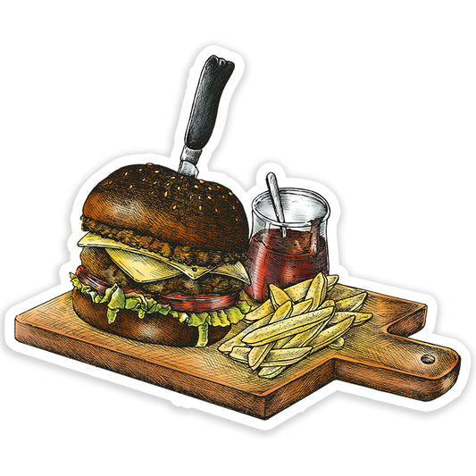 Burger with fries Sticker