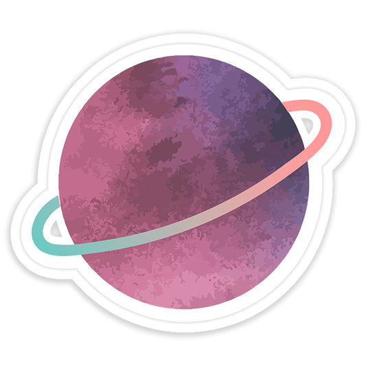 Cute planet with a ring system Sticker