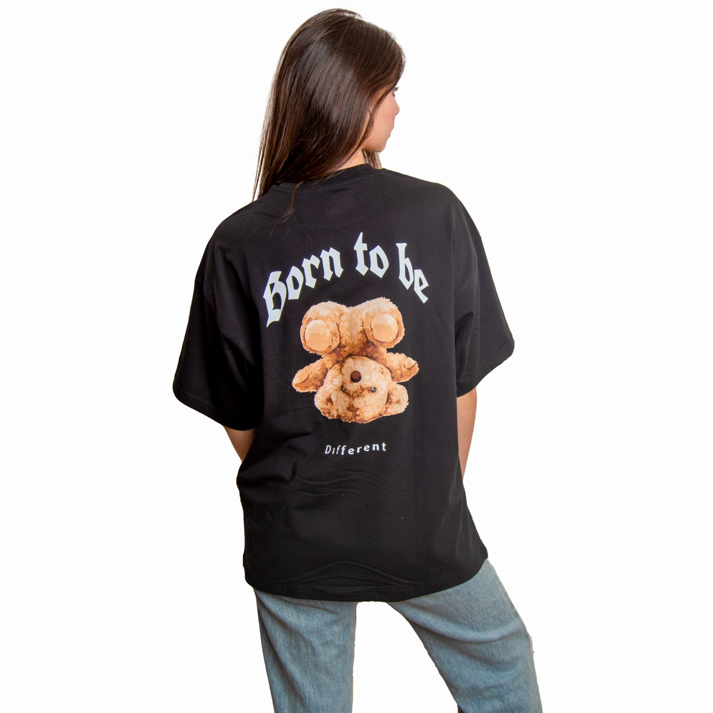 Born To Be Different Bear Oversized Tee's