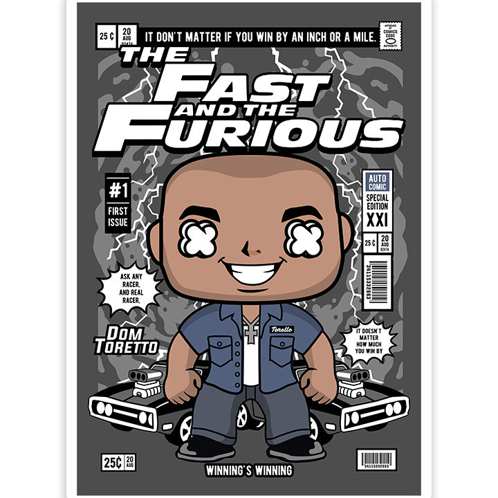 Dom Toretto Fast and Furious pop Art Sticker