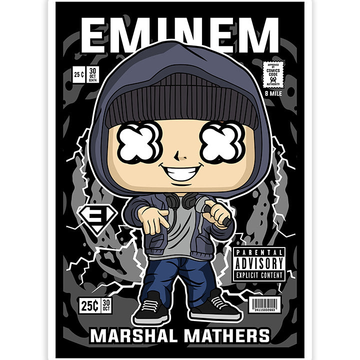 Eminem 8 Mile pop Art Sticker