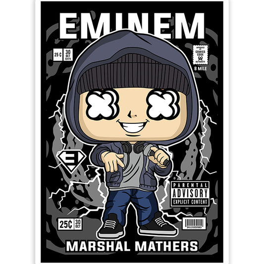 Eminem 8 Mile pop Art Sticker