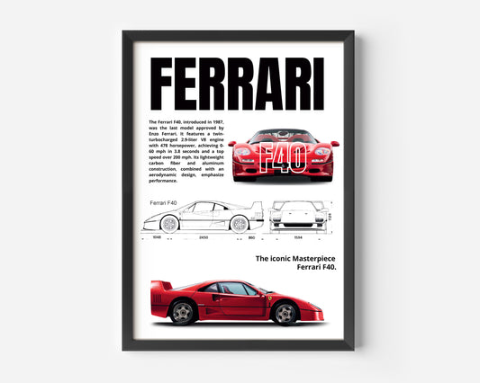 Ferrari F40 Poster