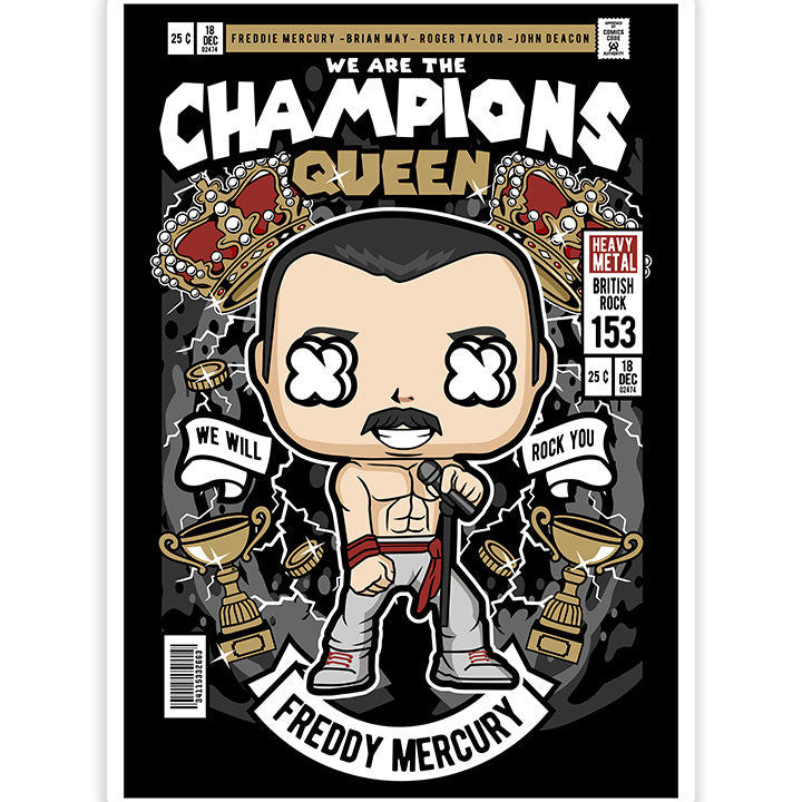 Freddy Mercuri Queen pop Art Sticker