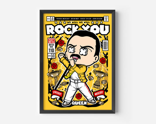 Freddy Mercury Rock You Pop Poster