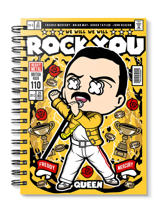 Freddy Mercury Rock You Pop Art Notebook