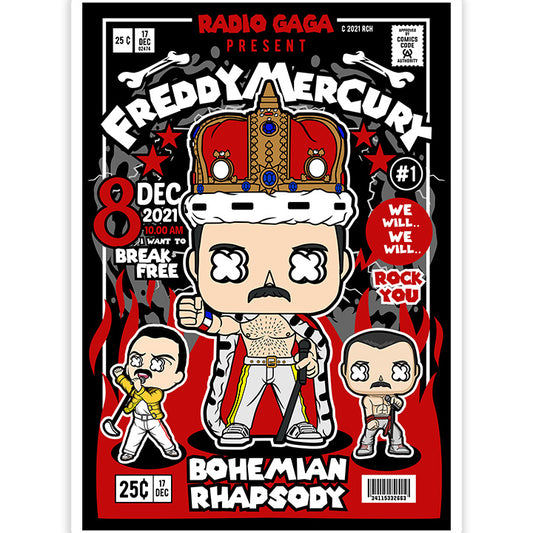 Freddy Mercury bohemian rhapsody pop Art Sticker