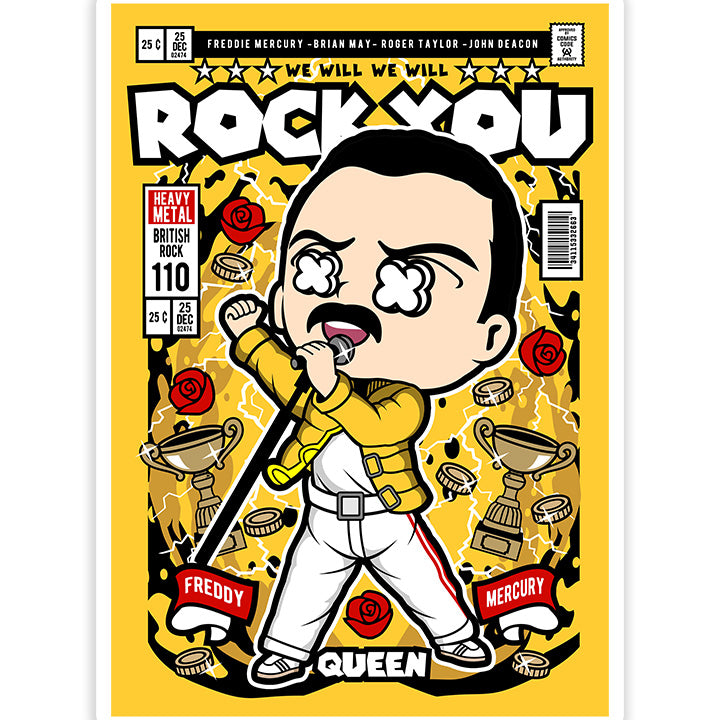 Freddy Mercury Rock, you pop Art Sticker