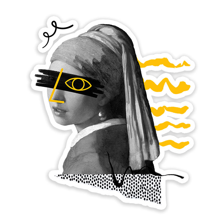 Girl with pearl earring remixed Sticker