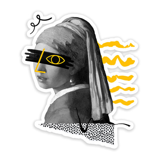 Girl with pearl earring remixed Sticker