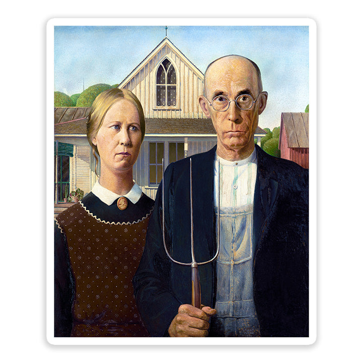 Grant Wood's American Gothic Sticker