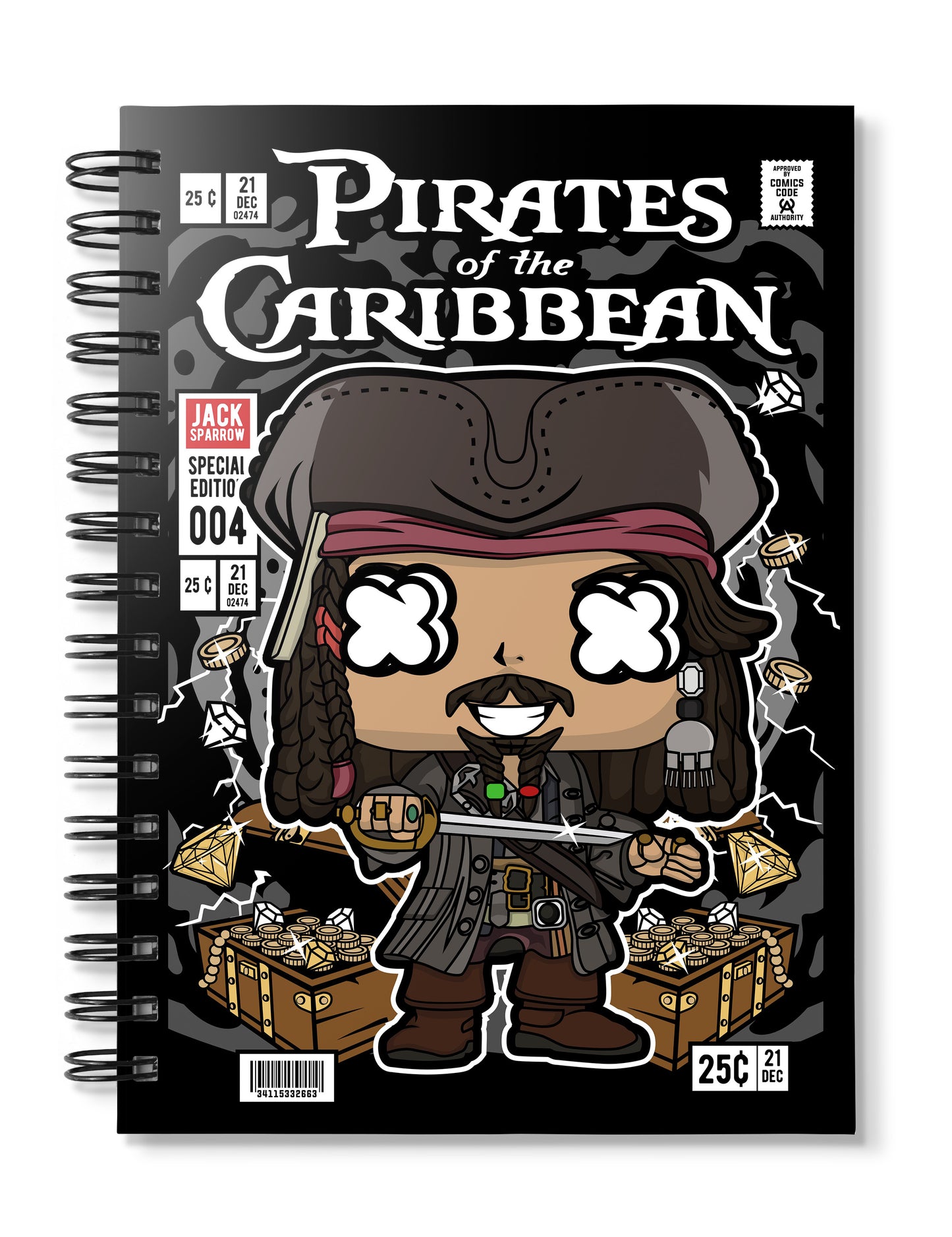 Jack Sparrow Pirates Of The Caribbean Pop Art Notebook