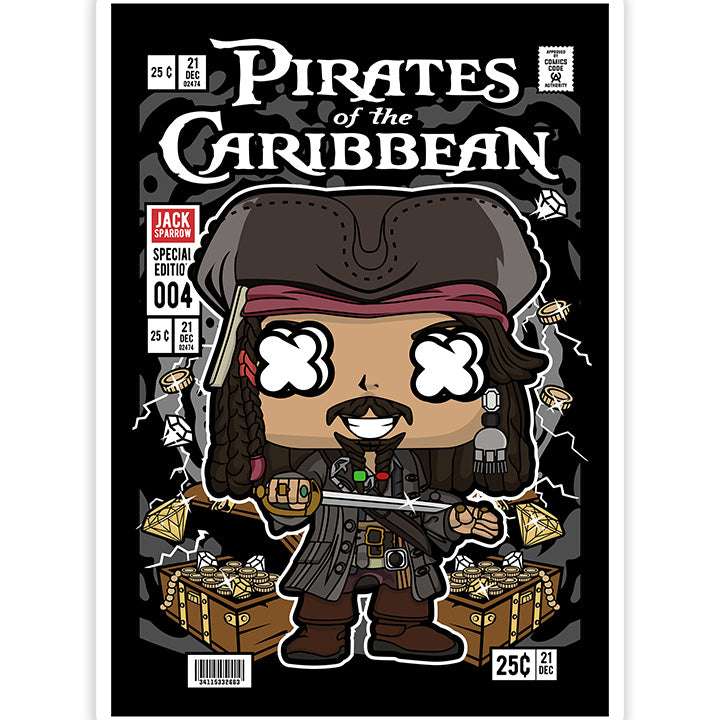 Jack Sparrow Pirates Of The Caribbean pop Art Sticker