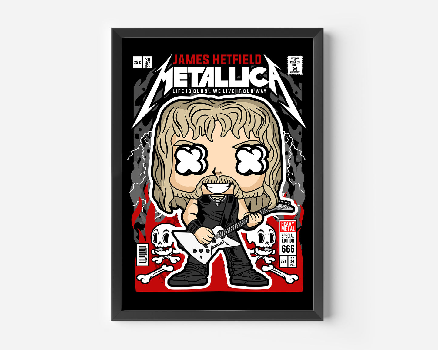 James Hetfield Metallica Pop Poster