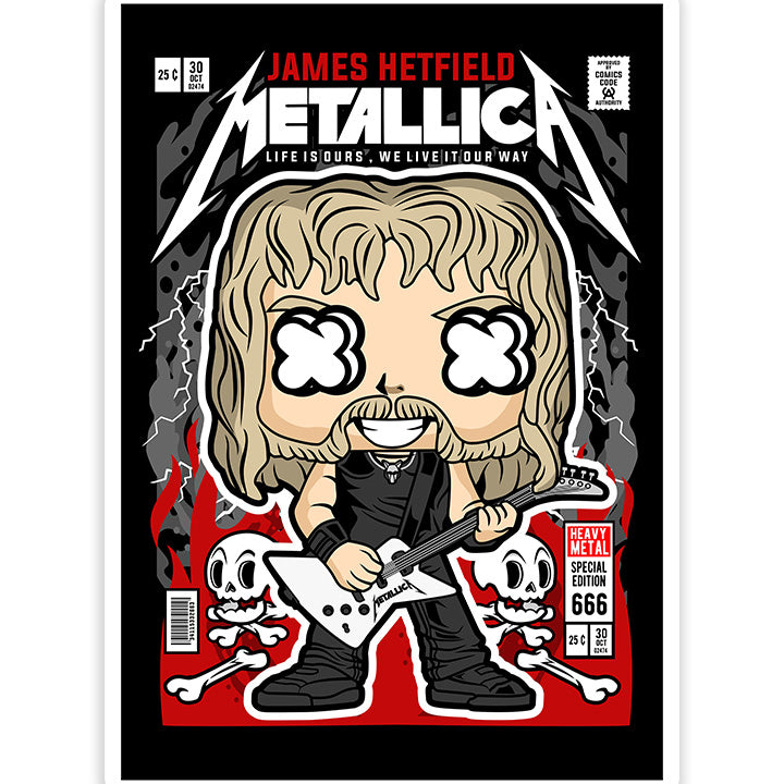 James Hetfield Metallica pop Art Sticker