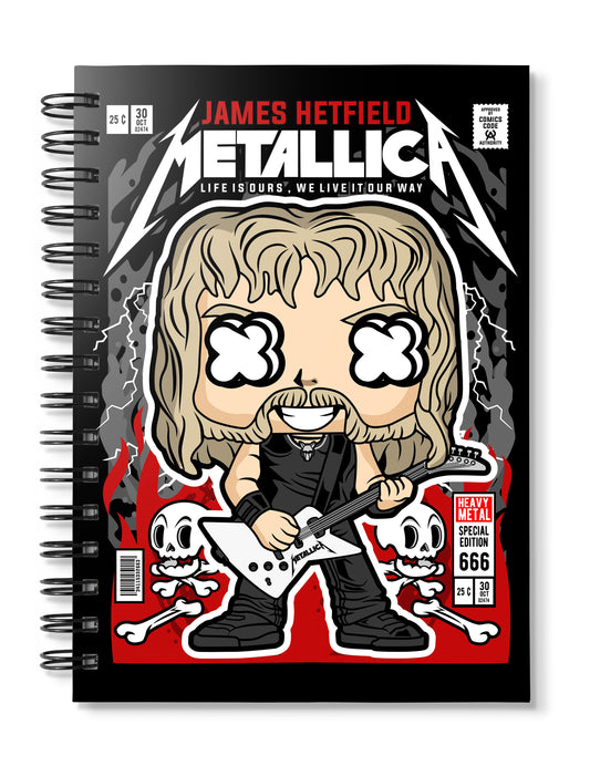 James Hetfield Metallica Pop Art Notebook