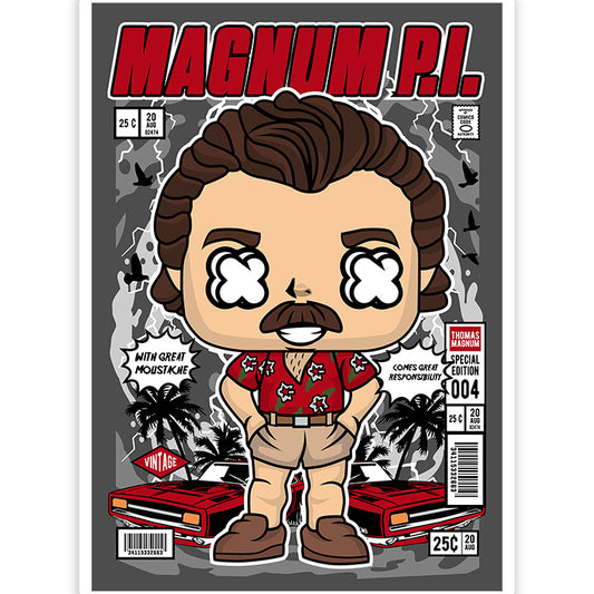 Magnum PI pop Art Sticker