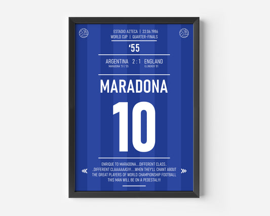 Diego Maradona Argentina jersey Poster