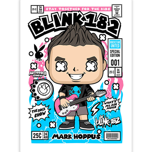 Mark Hoppus Blink 182 pop Art Sticker