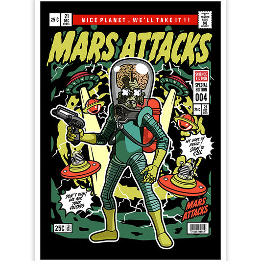 Mars Attacks pop Art Sticker