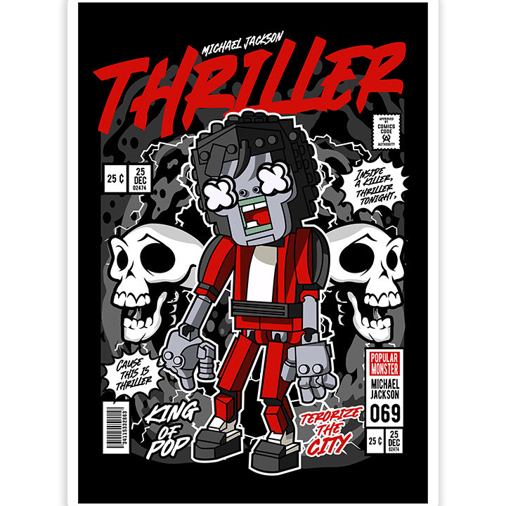 Michael Jakson Zombie pop Art Sticker