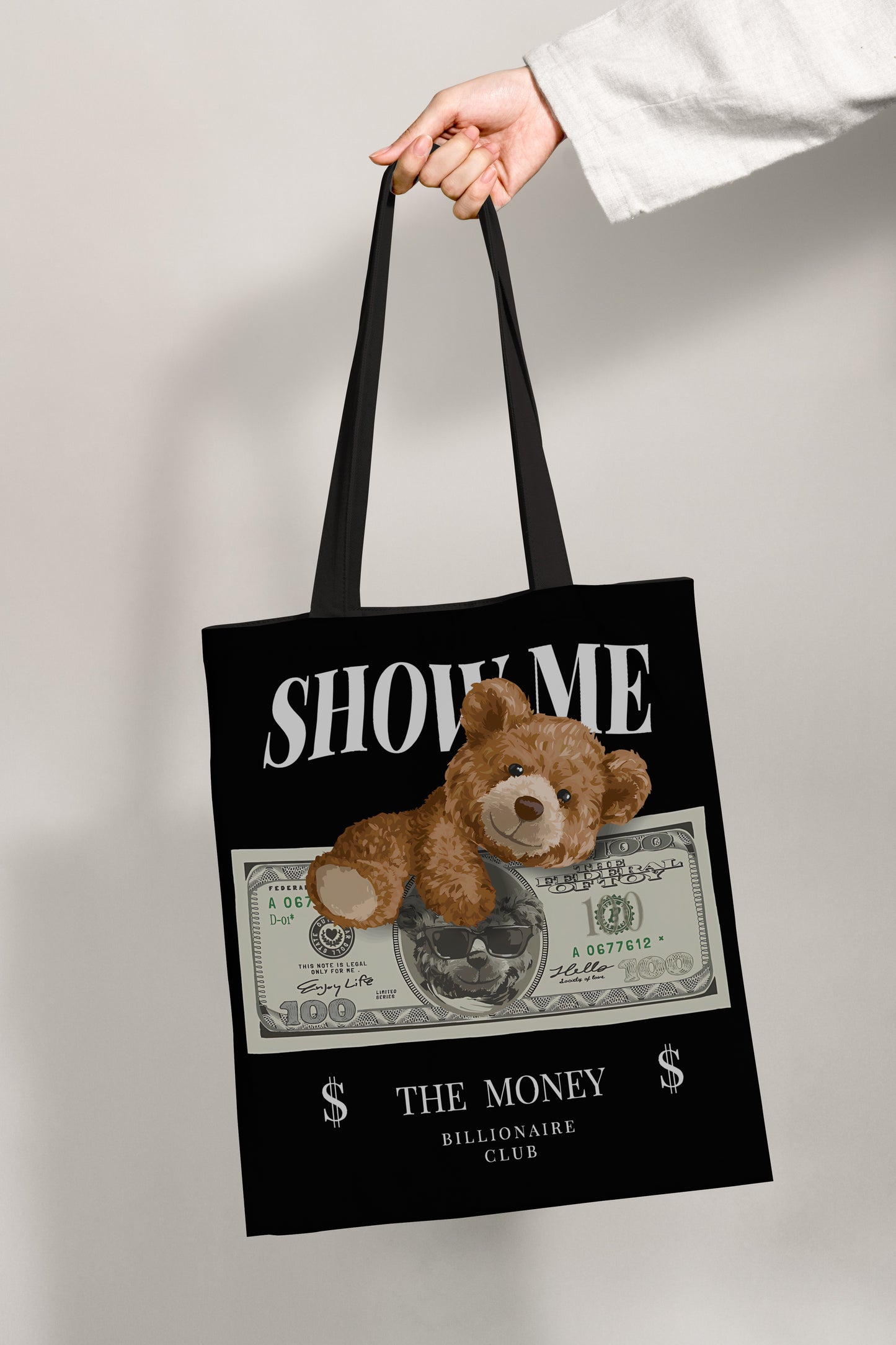 Money Bear All-Over Print Tote Bag