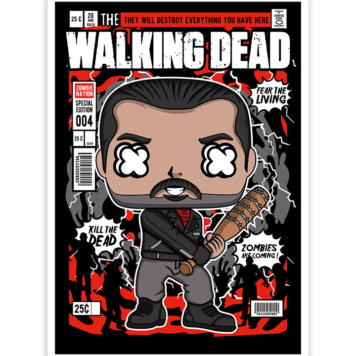 Negan Walking Dead pop Art Sticker