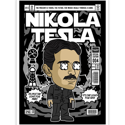 Nikola Tesla pop Art Sticker