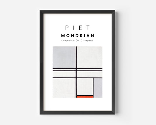 Piet Mondrian Gray-Red (1935) Poster