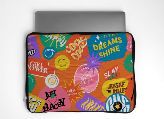 Retro Word Badge Laptop Sleeve