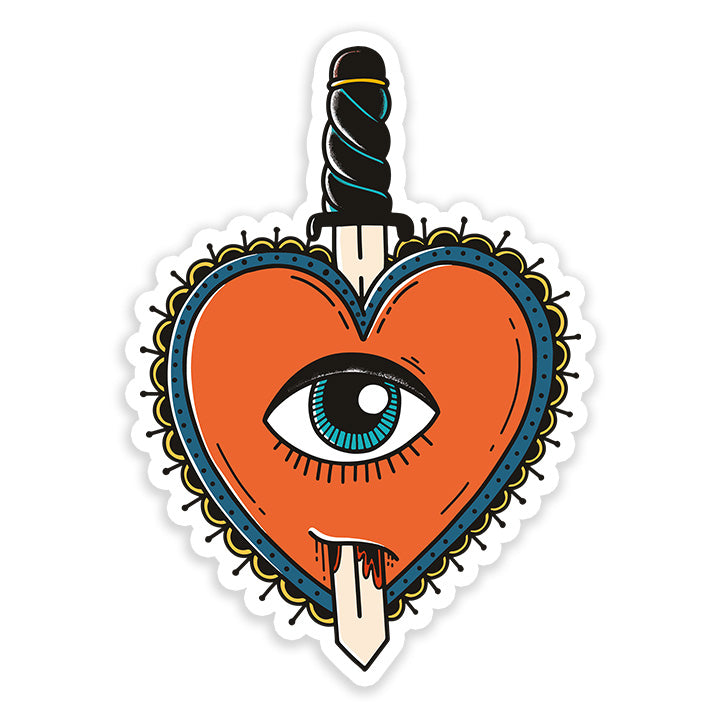 Retro demon heart Sticker