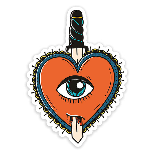 Retro demon heart Sticker