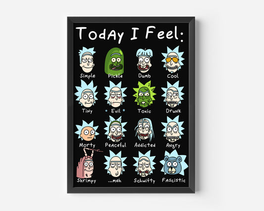 Rick and Morty Caras Rick Poster