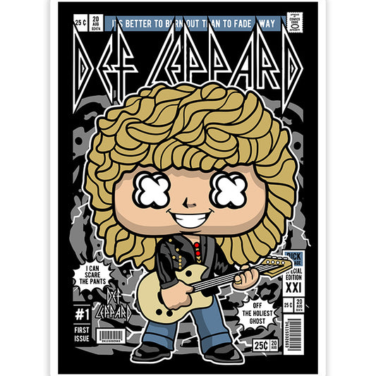 Rick Savage Deff Lepard pop Art Sticker