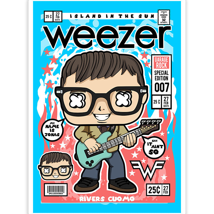 Rivers Cuomo Weezer pop Art Sticker