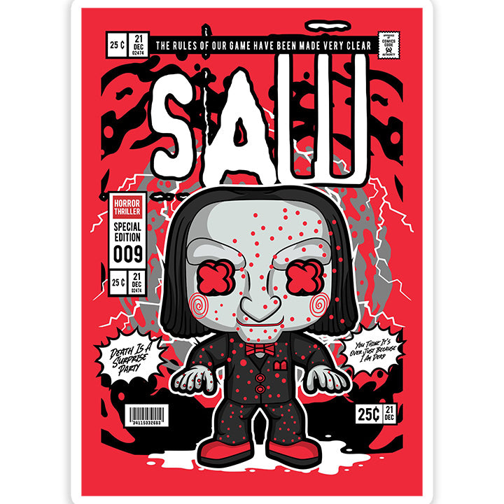 Saw Billy pop Art Sticker