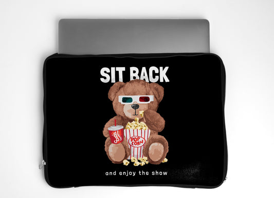 Sit Back Bear Laptop Sleeve