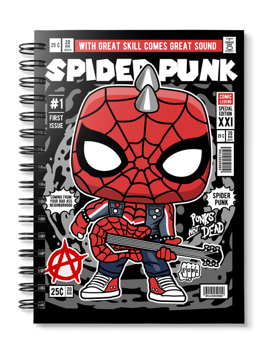 Spider Punk Pop Art Notebook