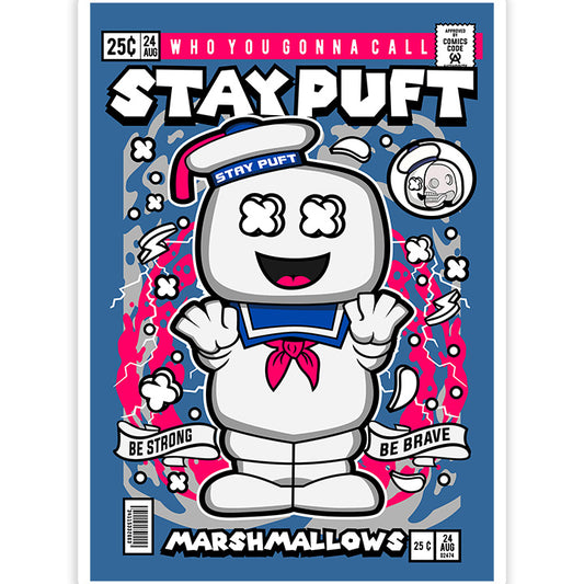 Stay Puff Marshmallow man pop Art Sticker