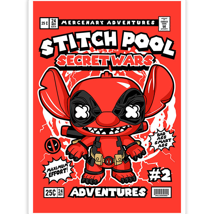 Stitch Pool pop Art Sticker